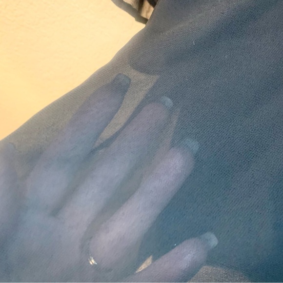 NEW Banana Republic Blouse SP Small Petite Black Sheer Layer over Modal Lining - Picture 9 of 13